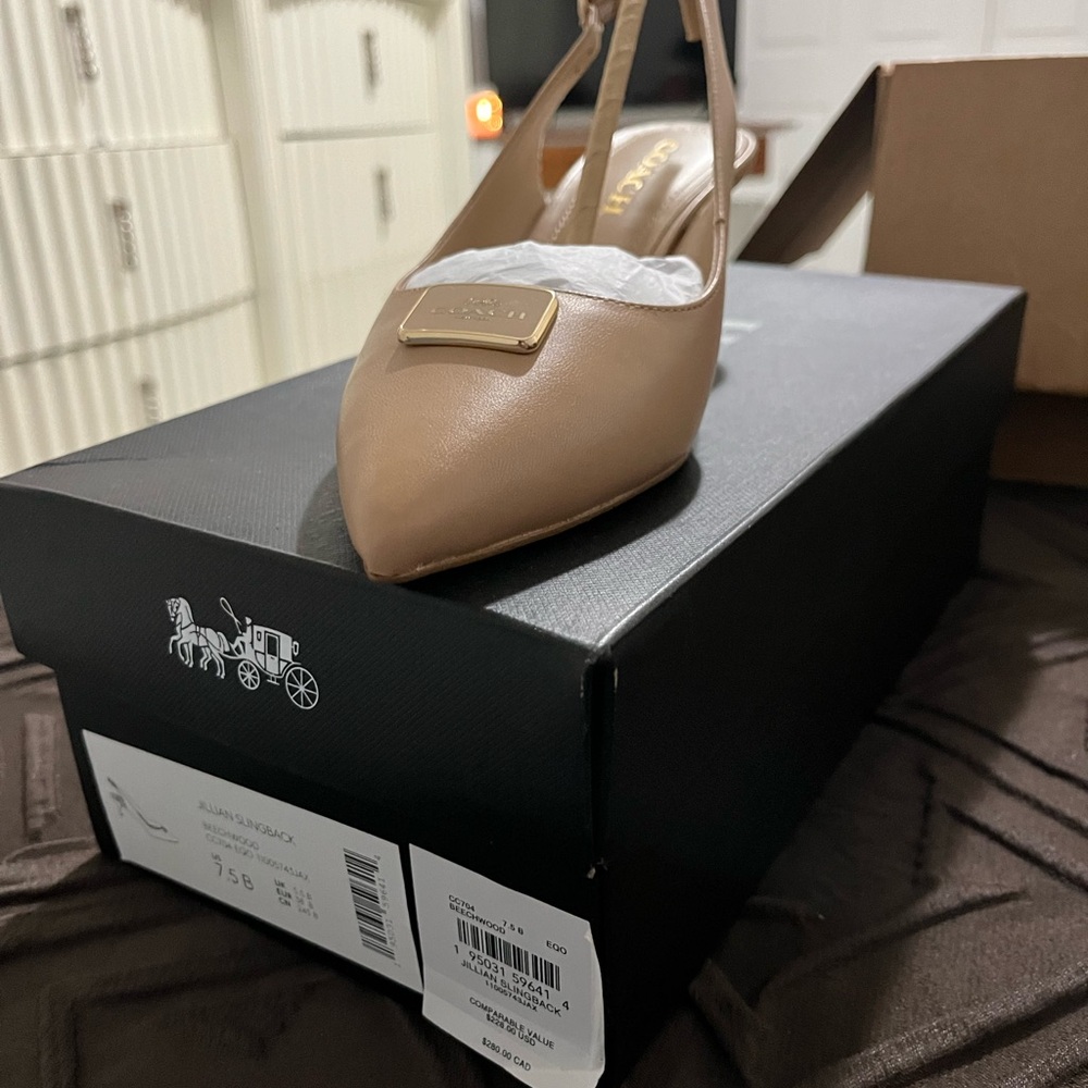Coach Women's Tan Slingback Shoes